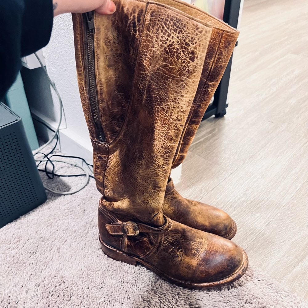 Bed Stu Brown Leather Tall Boots